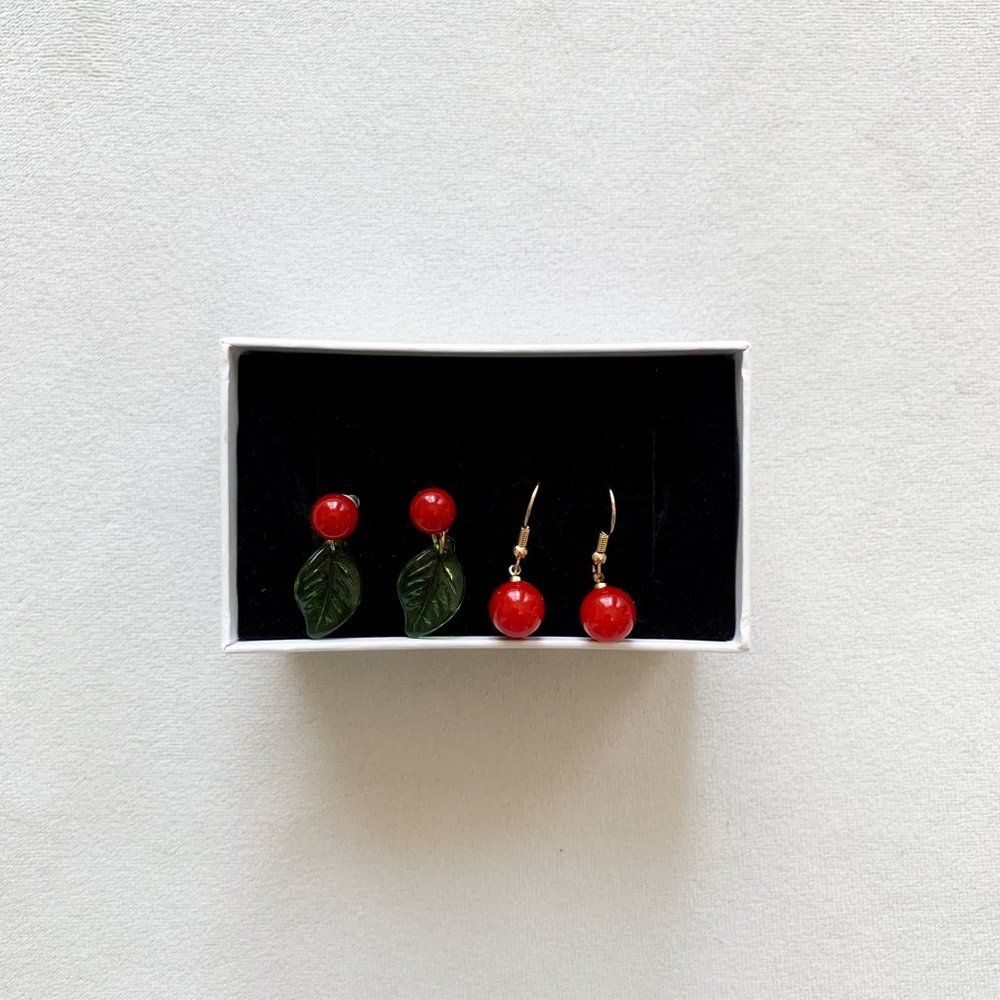Fruity Cherry Earring Set